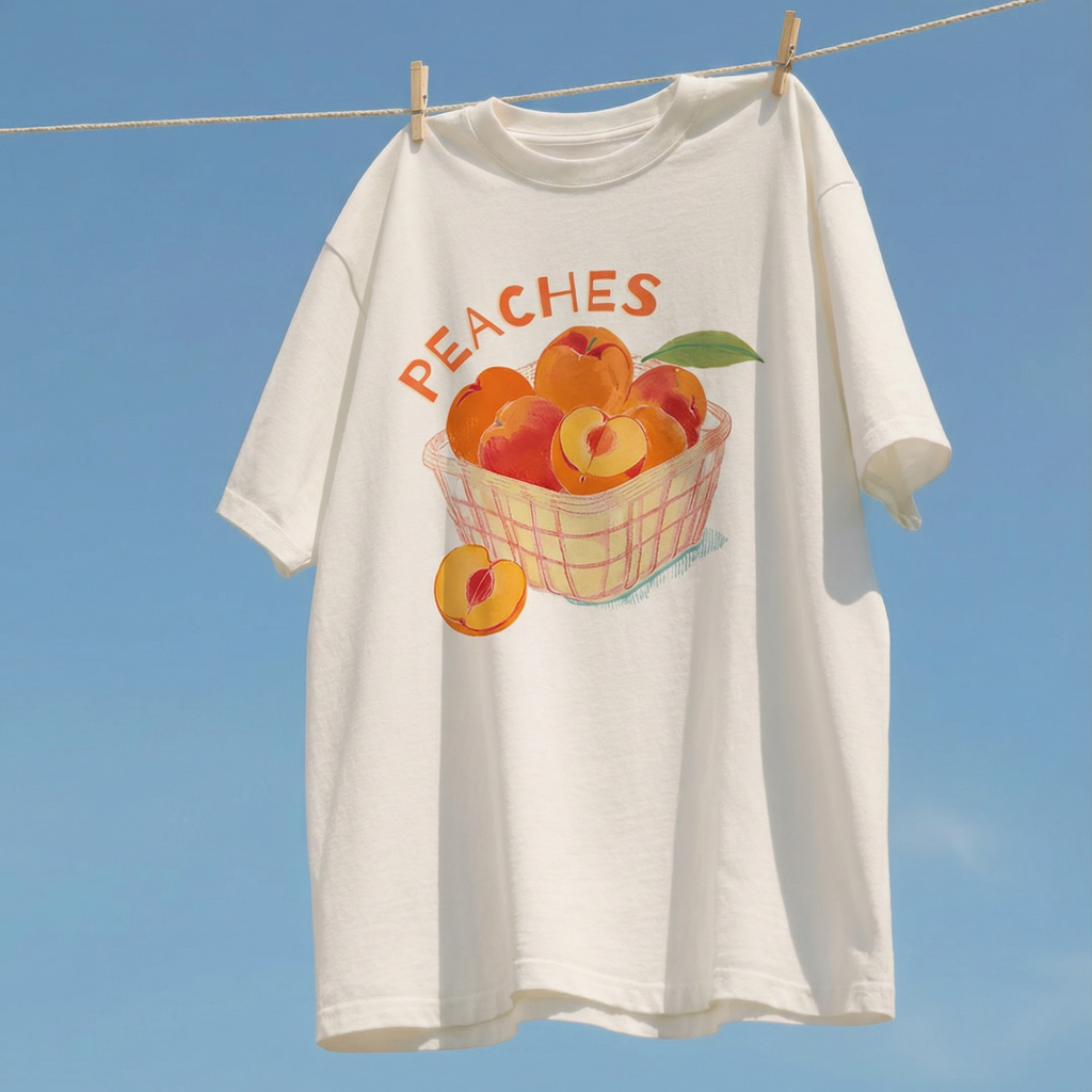 Тениска „Peaches“ (бяла) 🍑